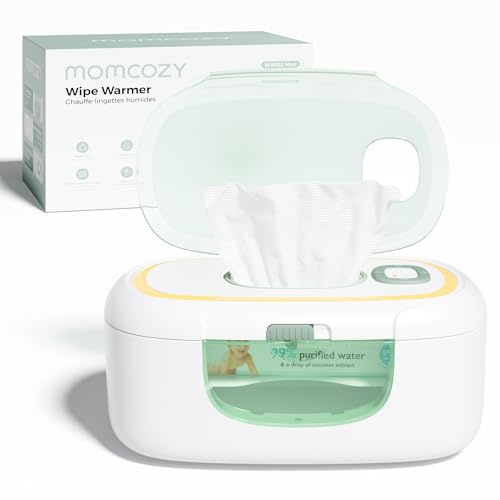 Momcozy Baby Wipe Warmer  Innovative Spring Design  Large Capacity Wipes Dispenser  Fast and Even Heating  4 Modes of Temperature Heating Control  Diaper Wipe Warmer with Night Light