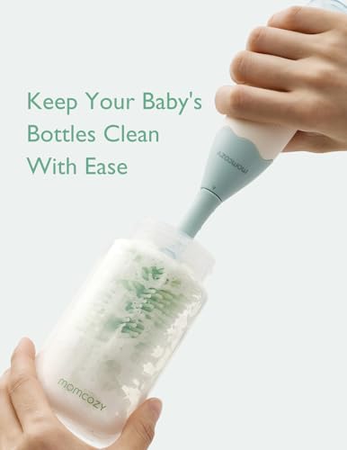 Momcozy Bottle Brush Kit  Innovative Push Press Design for Better Cleaning   Baby Bottle Cleaner Brush for Baby Bottle  Breast Pumps  Nipples  and More   Can Generate Foam for Better Cleaning  Green