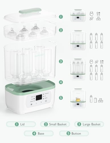 Momcozy Bottle Sterilizer and Dryer  8 in 1 Electric Steam Baby Bottle Sterilizer for Baby Bottles  Baby stuffs & Breast Pump Accessories