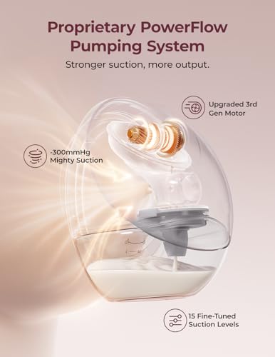 Momcozy Breast Pump Hands Free Upgraded Mobile Flow   M9  App Discreet Control with Personalized Multi Modes & 15 Levels  Wearable Breast Pump 24mm  2 Pack Gray