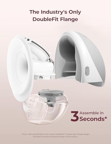 Momcozy Breast Pump Hands Free Upgraded Mobile Flow   M9  App Discreet Control with Personalized Multi Modes & 15 Levels  Wearable Breast Pump 24mm  2 Pack Gray