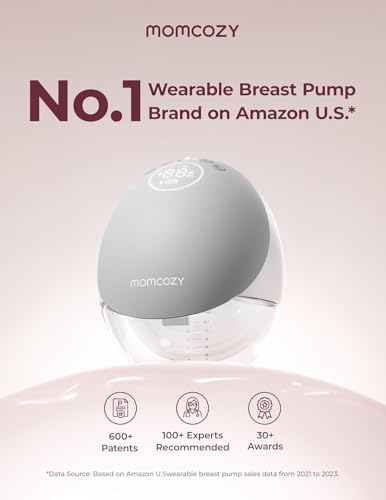 Momcozy Breast Pump Hands Free Upgraded Mobile Flow   M9  App Discreet Control with Personalized Multi Modes & 15 Levels  Wearable Breast Pump 24mm  2 Pack Gray