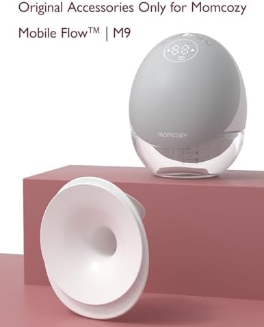 Momcozy Breast Pump Hands Free Upgraded Mobile Flow   M9  App Discreet Control with Personalized Multi Modes & 15 Levels  Wearable Breast Pump 24mm  2 Pack Gray