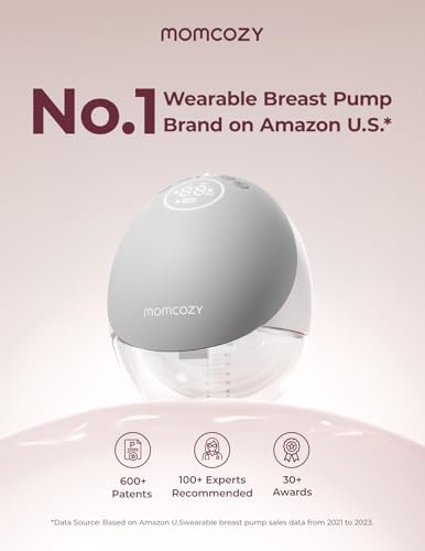 Momcozy Breast Pump Hands Free Upgraded Mobile Flow   M9  App Discreet Control with Personalized Multi Modes & 15 Levels  Wearable Breast Pump 24mm  2 Pack Gray