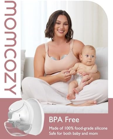 Momcozy Breast Pump Hands Free Upgraded Mobile Flow   M9  App Discreet Control with Personalized Multi Modes & 15 Levels  Wearable Breast Pump 24mm  2 Pack Gray