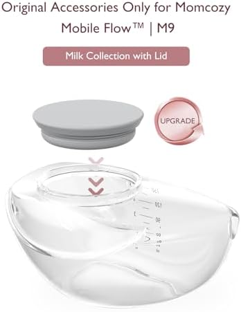 Momcozy Breast Pump Hands Free Upgraded Mobile Flow   M9  App Discreet Control with Personalized Multi Modes & 15 Levels  Wearable Breast Pump 24mm  2 Pack Gray