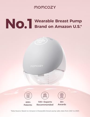 Momcozy Breast Pump Hands Free Upgraded Mobile Flow   M9  App Discreet Control with Personalized Multi Modes & 15 Levels  Wearable Breast Pump 24mm  2 Pack Gray