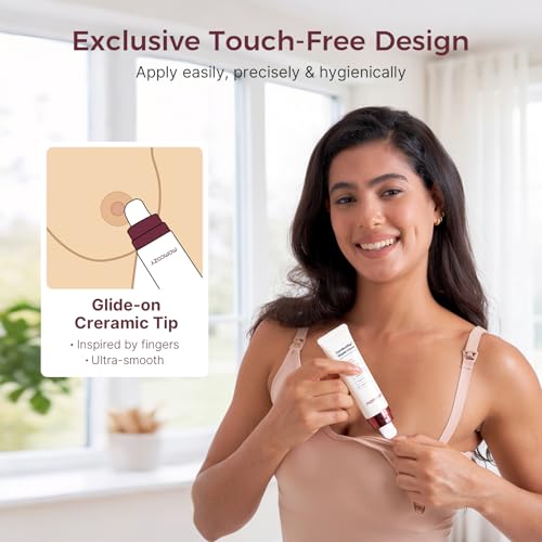 Momcozy ComfortNip Crema refrescante para pezones sin contacto y sin tacto, crema para pezones para lactancia materna, alivio instantáneo, fórmula a base de plantas, esenciales para recién nacidos con