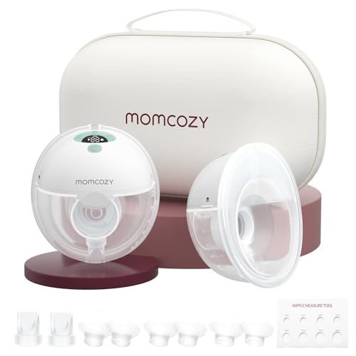 Momcozy M5 Hands Free Wearable Breast Pump  Double Sealed Flange for Baby Like Comfort  3 Modes & 9 Suction Levels  Portable Electric Pump   24mm  2 Pack Mint