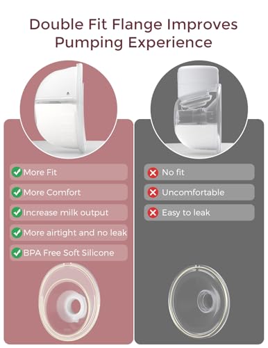 Momcozy M5 Hands Free Wearable Breast Pump  Double Sealed Flange for Baby Like Comfort  3 Modes & 9 Suction Levels  Portable Electric Pump   24mm  2 Pack Mint