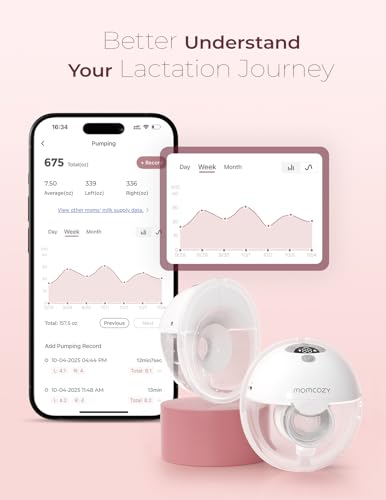 Momcozy M5 Smart APP Controlled Wearable Breast Pump  Hands Free Wireless Electric Pump  3 Modes 9 Suction Levels  BPA Free  Portable Lightweight  24mm Flange  2 Pack Quill Gray