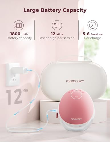 Momcozy Wearable Breast Pump  Hands Free Upgraded Mobile Flow   M9  App Discreet Control with Personalized Multi Modes & 15 Levels  Wearable Breast Pump 24mm  2 Pack Cozy Red
