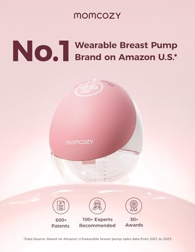 Momcozy Wearable Breast Pump  Hands Free Upgraded Mobile Flow   M9  App Discreet Control with Personalized Multi Modes & 15 Levels  Wearable Breast Pump 24mm  2 Pack Cozy Red