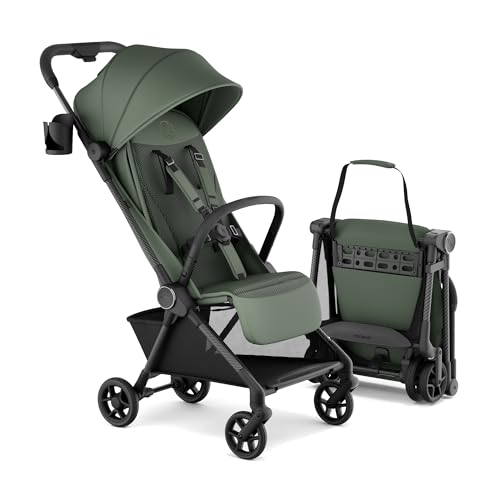 Mompush Nexis Carbon Travel Stroller  Ultra Lightweight 11 5 lbs  Compact & Airplane Carry On Approved  One Second Auto Fold  One Hand Full Recline  from Birth to 50 lbs  JPMA Certified