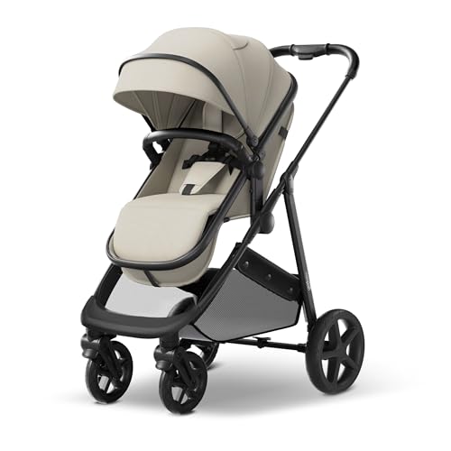 Mompush Wiz 2 in 1 Baby Stroller with Infant Pramette Mode  One Hand Fold Convertible Newborn to Toddler Stroller with Reversible Seat and Large UPF 50  Canopy