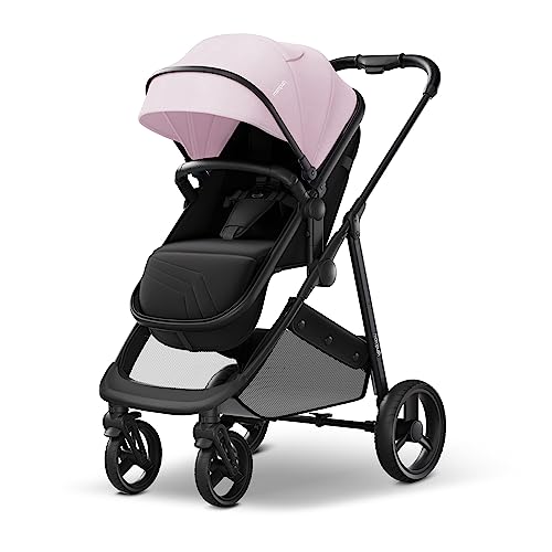 Mompush Wiz 2 in 1 Baby Stroller with Infant Pramette Mode  One Hand Fold Convertible Newborn to Toddler Stroller with Reversible Seat and Large UPF 50  Canopy