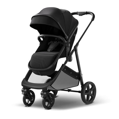 Mompush Wiz 2 in 1 Baby Stroller with Infant Pramette Mode  One Hand Fold Convertible Newborn to Toddler Stroller with Reversible Seat and Large UPF 50  Canopy