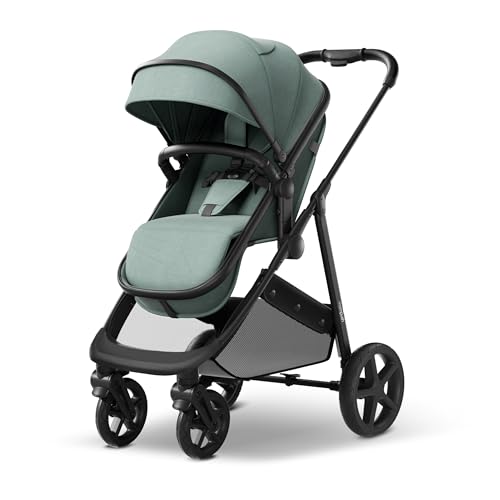 Mompush Wiz 2 in 1 Baby Stroller with Infant Pramette Mode  One Hand Fold Convertible Newborn to Toddler Stroller with Reversible Seat and Large UPF 50  Canopy