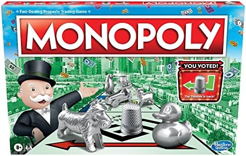 Monopoly Game  Family Board Games for 2 to 6 Players & Kids Ages 8 and Up  Includes 8 Tokens  Token Vote Edition 