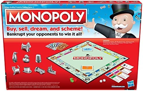 Monopoly Game  Family Board Games for 2 to 6 Players & Kids Ages 8 and Up  Includes 8 Tokens  Token Vote Edition 