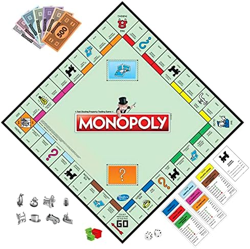 Monopoly Game  Family Board Games for 2 to 6 Players & Kids Ages 8 and Up  Includes 8 Tokens  Token Vote Edition 