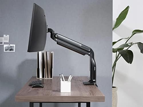 Monoprice Heavy Duty Single Monitor Full Motion Adjustable Gas Spring Desk Mount for 32 49 Inch Monitors   Workstream Collection