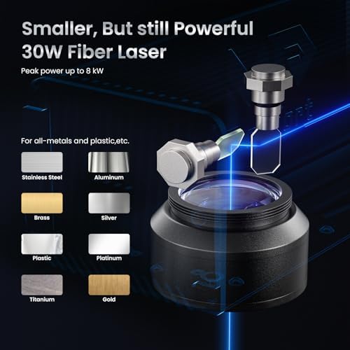 Monport 30W Fiber Laser Engraver Rotary Axis  LightBurn Compatible Fiber Laser Marking Machine with 5 9x5 9 Workbed Red Dot Pointer 100000 Hour Lifespan  Metal Etching Machine for Metal Marking