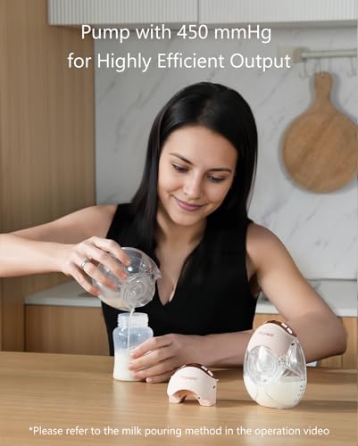 Monsao Wearable Breast Pump  Quiet Breast Pump Hands Free for Travel  Portable & Electric Breastfeeding Pump with 3 Modes & 12 Levels  18/21/24mm  2 Pack  Pink
