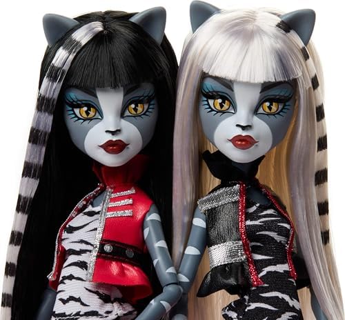 Monster High Boo riginal Creeproduction Doll 2 Pack  Meowlody and Purrsephone Collectible Reproductions with Doll Stands and Diary