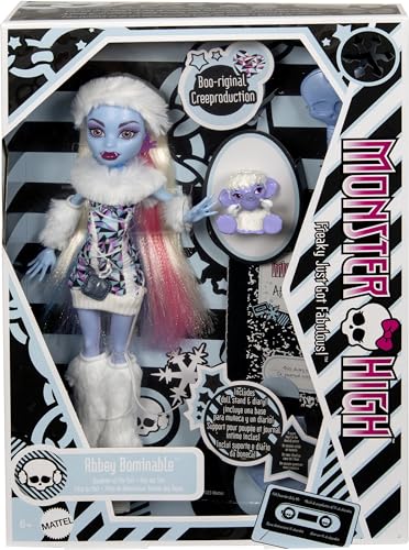 Monster High Booriginal Creeproduction Doll  Abbey Bominable Collectible Reproduction with Doll Stand  Diary & Pet
