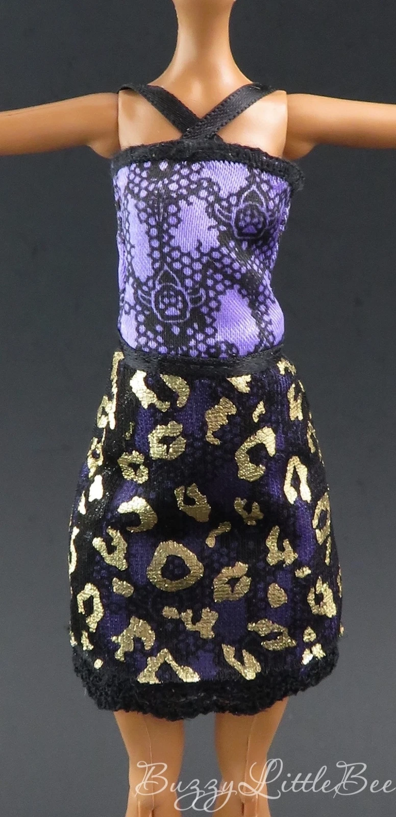 Monster High Doll Clawdeen Wolf Scaris Purple Black Leopard Dress