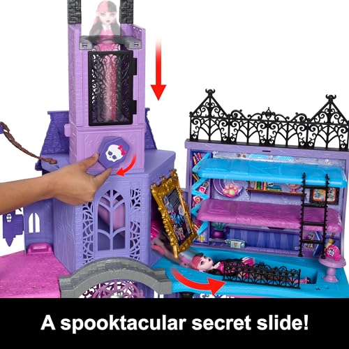 Monster High Doll House  Haunted High School Playset with 7 Play Areas & 35  Storytelling Pieces Including Furniture & Accessories