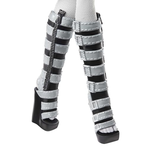 Monster High Doll Clawdeen Wolf in Black and White Reel Drama Collector Doll Size and Life Size Posters Horror Flick Theme Toys and Gifts