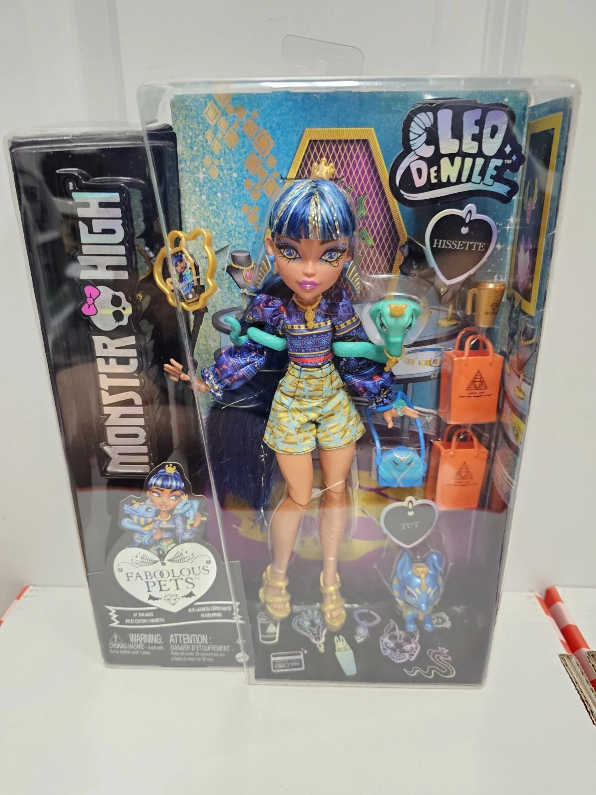 Monster High Faboolous Pets Cleo De Nile Fashion Doll and Two Pets G3  New