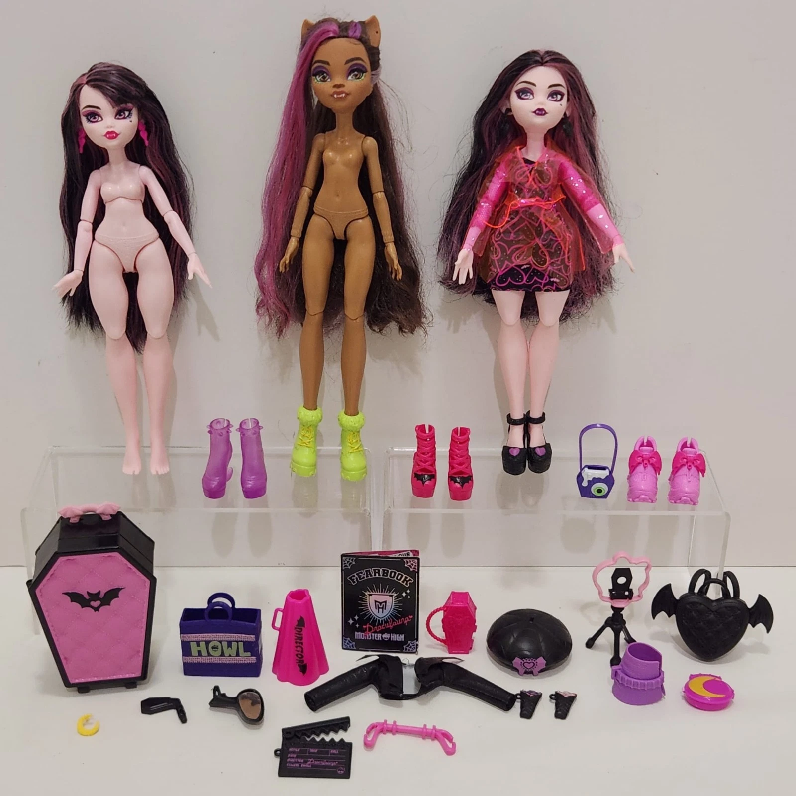 Monster High Fangtastic Road Trip Eekend Getaway Draculaura Clawdeen Dolls Accs 