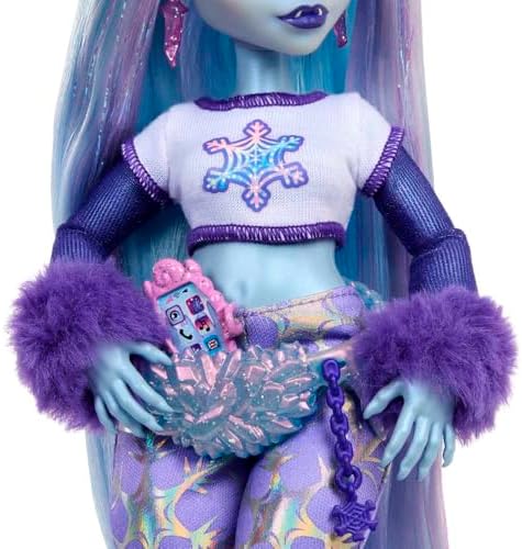 Monster High Frankie Stein Doll in Denim Jacket and Shorts  Includes Pet Dog Watzie and Accessories Like a Backpack  Snack and Notebook