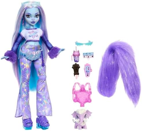 Monster High Frankie Stein Doll in Denim Jacket and Shorts  Includes Pet Dog Watzie and Accessories Like a Backpack  Snack and Notebook
