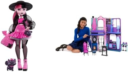 Monster High Frankie Stein Doll in Denim Jacket and Shorts  Includes Pet Dog Watzie and Accessories Like a Backpack  Snack and Notebook