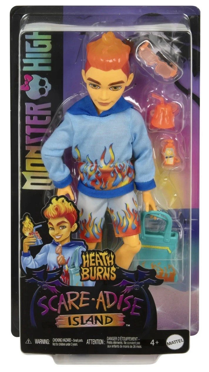 Monster High Heath Burns Doll Scare Adise Island Brand New In Box