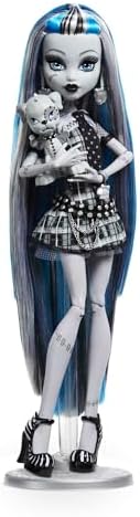 Monster High Reel Drama Doll  Frankie Stein in Black and White  Collectible Reproduction with Doll Size and Life Size Posters  Horror Flick Theme