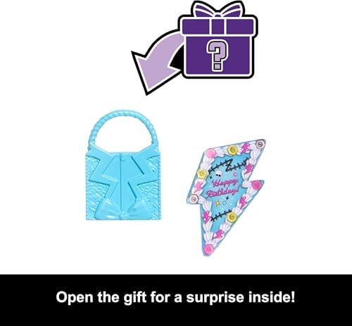 Monster High Scary Sweet Birthday Doll  Frankie Stein in Black Party Dress with Themed Accessories Like Invite  Balloon  Toy  Lipstick and More