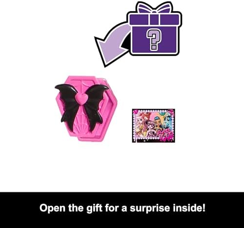 Monster High Scary Sweet Birthday Doll  Draculaura in Pink Party Dress with Themed Accessories Like Invite  Balloon  Gift  Fan and More