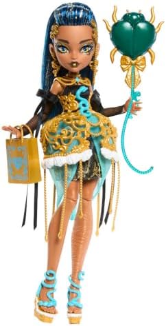 Monster High Scary Sweet Birthday Doll  Draculaura in Pink Party Dress with Themed Accessories Like Invite  Balloon  Gift  Fan and More