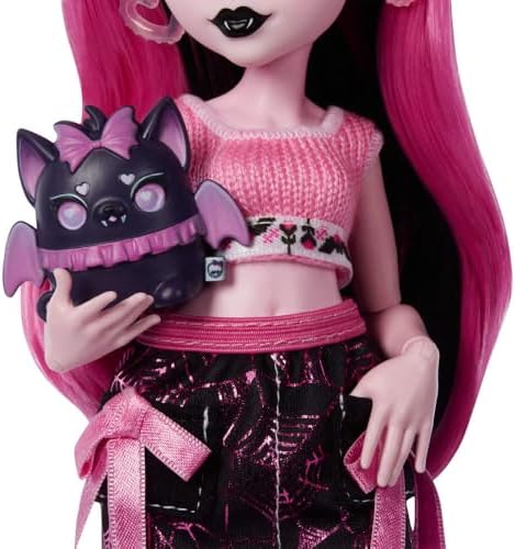 Monster High Self Scare Secrets Draculaura Doll and Accessories Set with 13 Realistic Surprises Like Working Face Roller and Customizable Mood Board