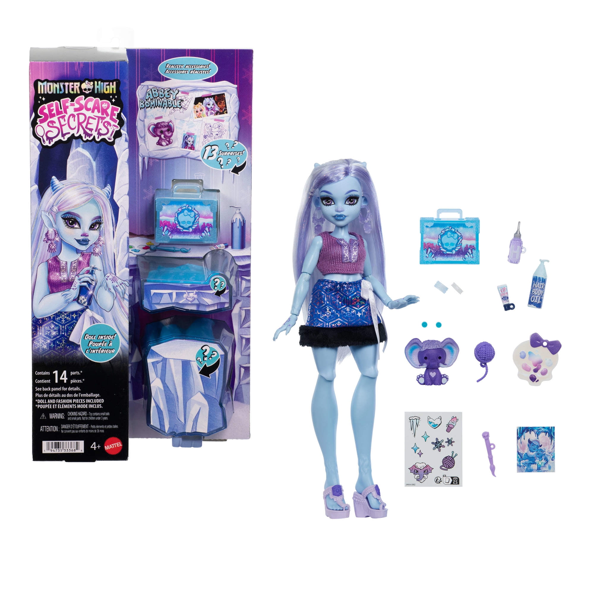 Monster High Self Scare Secrets Abbey Bominable Fashion Doll with 13 Realistic Accessories