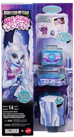 Monster High Self Scare Secrets Abbey Bominable Doll and Accessories Set with 13 Realistic Surprises Like Henna  Painting and Crochet Crafts