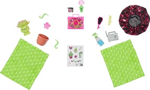 Monster High Self-Scare Secrets Venus McFlytrap - Muñeca y Set de Accesorios con 13 Sorpresas Realistas como Productos para el Cuidado del Cabello, Gorro y Planta