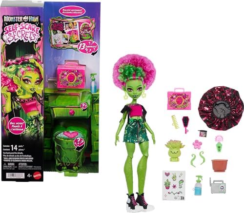 Monster High Self-Scare Secrets Abbey Bominable - Juego de muñeca y accesorios con 13 sorpresas realistas como henna, pintura y manualidades de crochet
