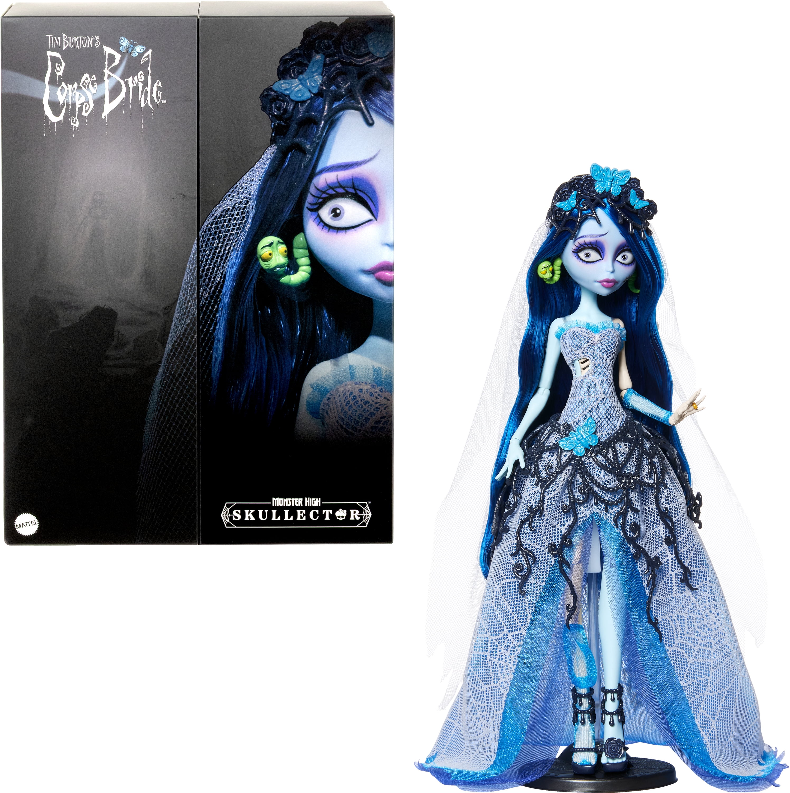 Monster High Skullector Corpse Bride Collectible Doll  Emily in Gothic Wedding Dress with Veil