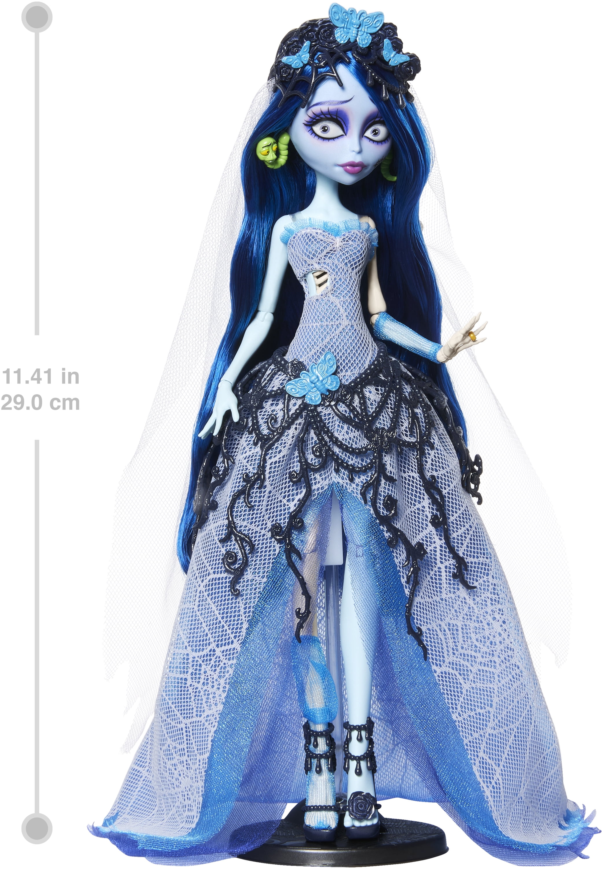 Monster High Skullector Corpse Bride Collectible Doll  Emily in Gothic Wedding Dress with Veil